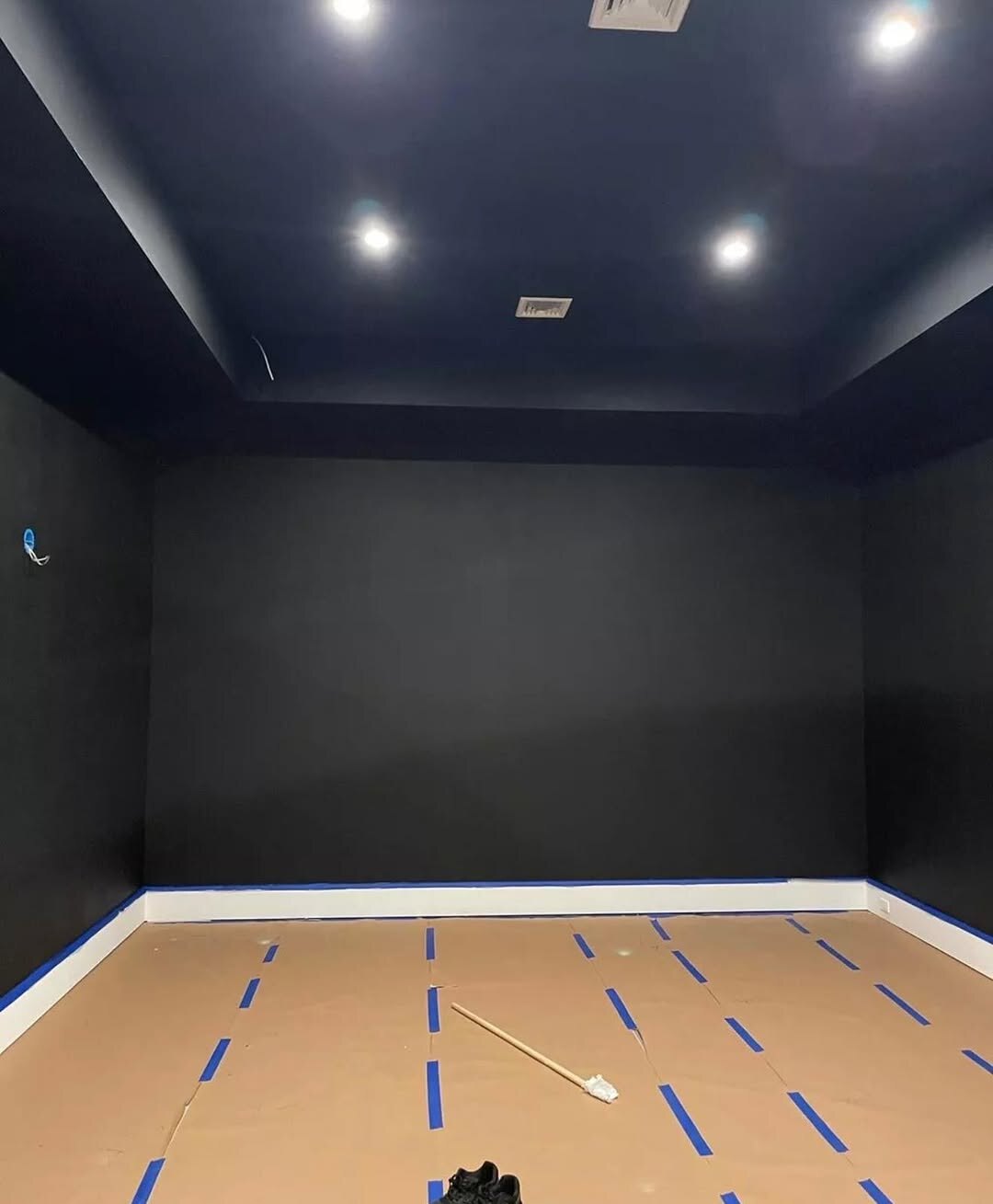 Interior painting in progress